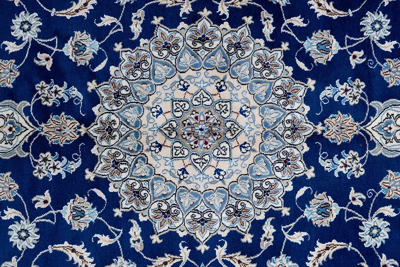 Nain 12La · Handgeknüpft – Blau, 303x198 cm