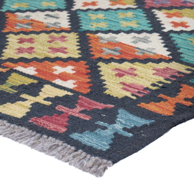 Kelim Maimene Teppich 84x196cm - mehrfarbig