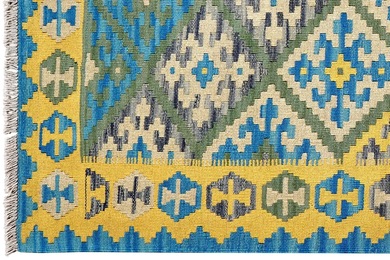Kelim Gashgai · Handgewebt – Grün, 178x127 cm