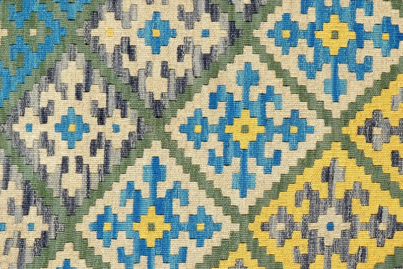Kelim Gashgai · Handgewebt – Grün, 178x127 cm