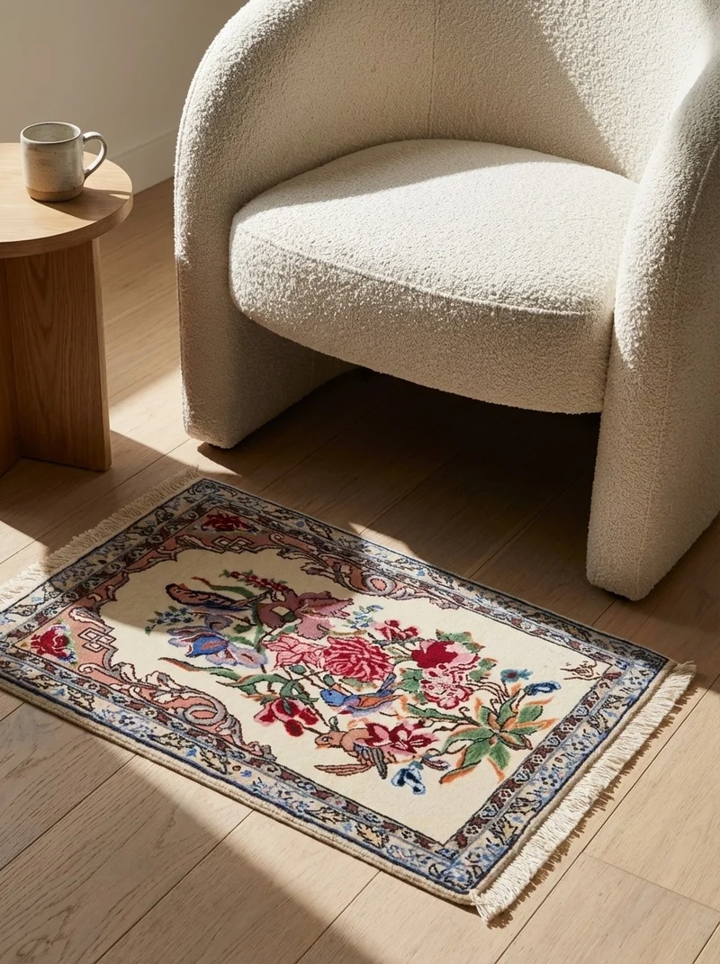 Isfahan · Handgeknüpft – Beige, 50x38 cm