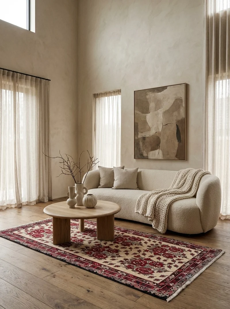 Afshar · Handgeknüpft – Beige, 222x111 cm