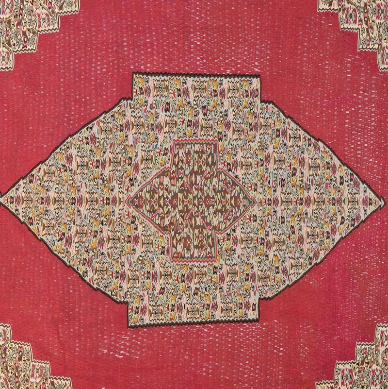 Kelim Senneh · Handgewebt – Rot, 350x267 cm