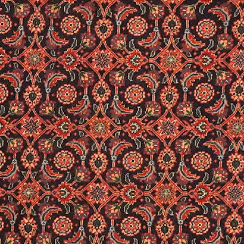 Tabriz 50 Raj · Handgeknüpft – Schwarz, 194x65 cm