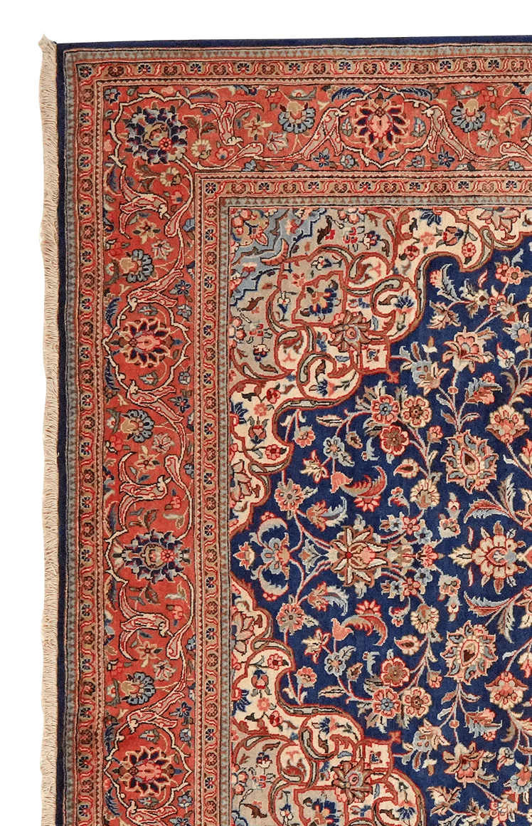 Kashan · Handgeknüpft – Blau, 300x204 cm