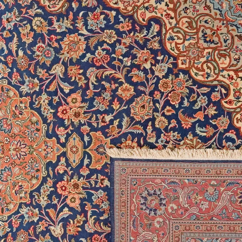Kashan · Handgeknüpft – Blau, 300x204 cm