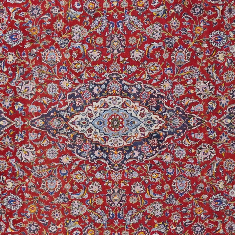 Kashan · Handgeknüpft – Rot, 443x295 cm