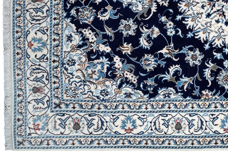 Nain 12La · Handgeknüpft – Blau, 236x164 cm