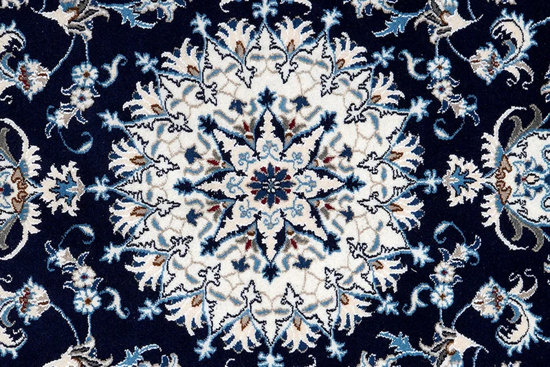 Nain 12La · Handgeknüpft – Blau, 236x164 cm