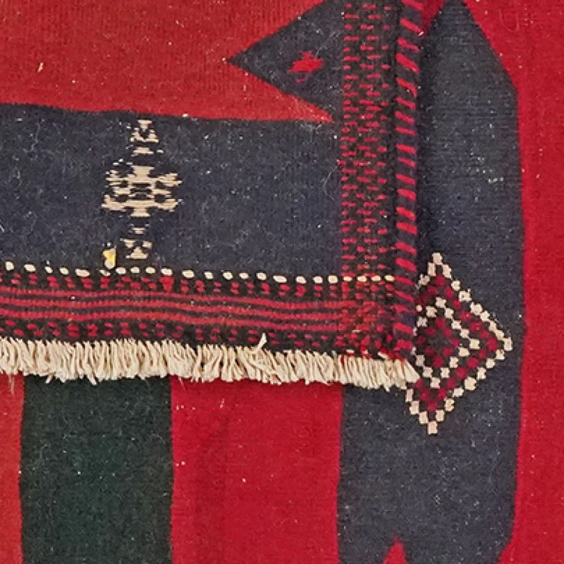 Sofreh Afshar · Handgewebt – Rot, 130x128 cm
