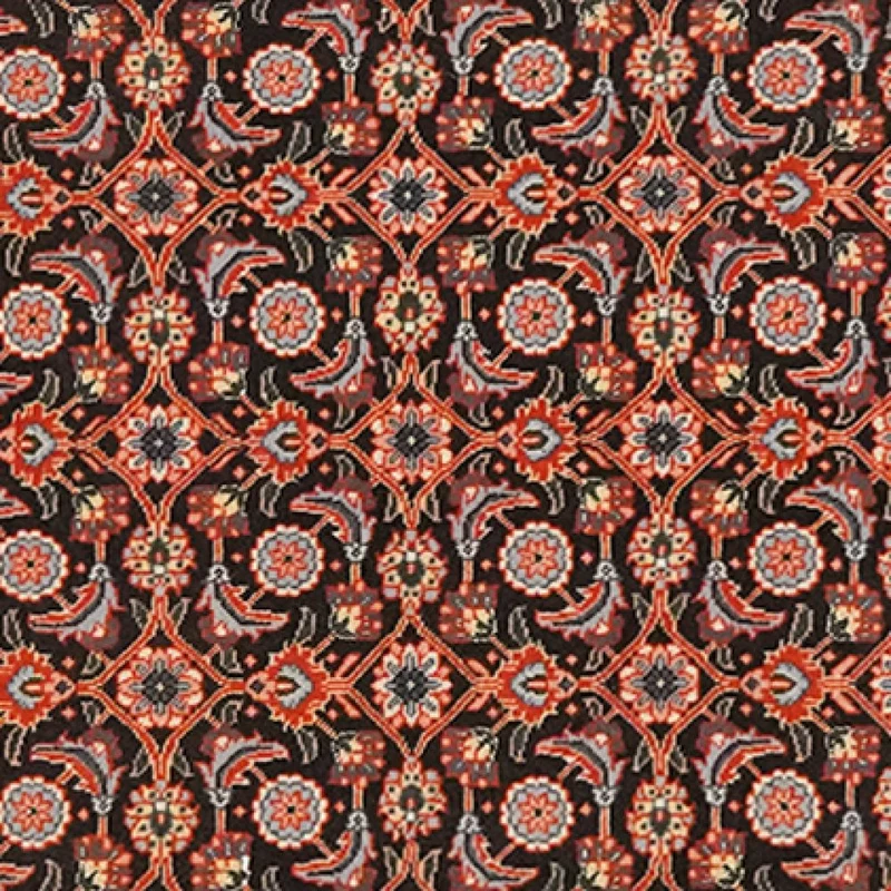 Tabriz 50 Raj · Handgeknüpft – Schwarz, 202x65 cm