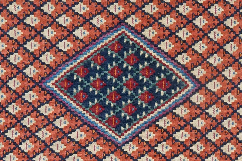Kelim Senneh · Handgewebt – Rot, 85x62 cm