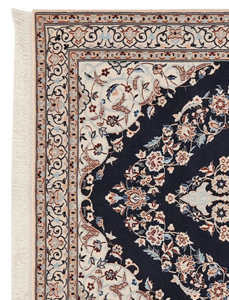 Nain 6La · Handgeknüpft – Blau, 131x98 cm