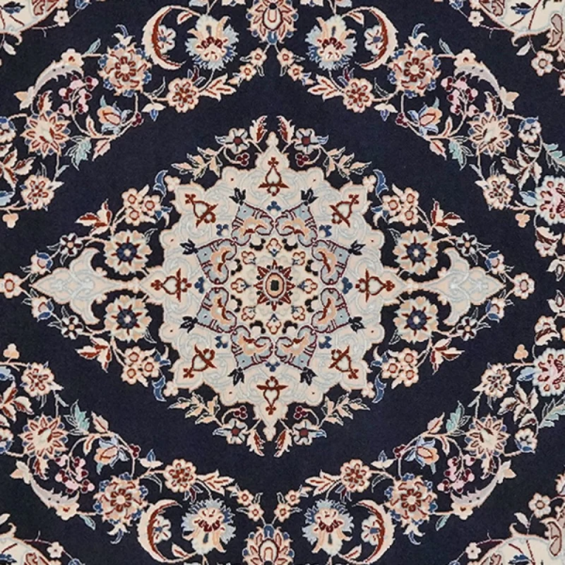 Nain 6La · Handgeknüpft – Blau, 131x98 cm