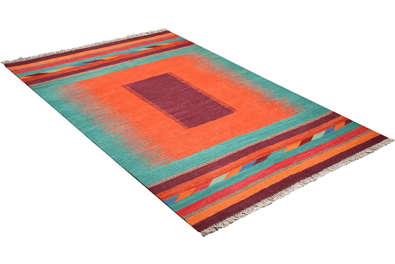 Kelim Gashgai · Handgewebt – Rot, 185x126 cm