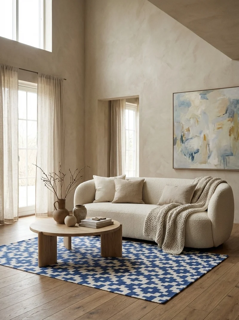Dhurrie · Handgewebt – Blau, 160x230 cm
