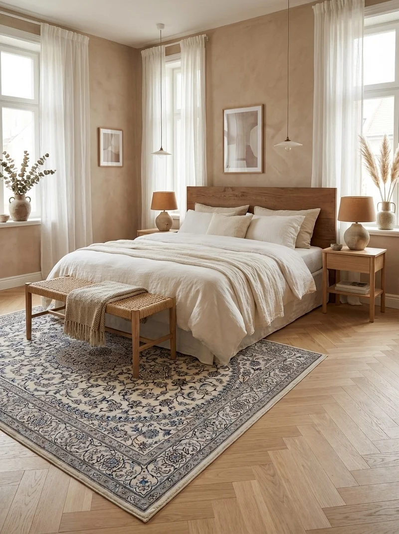 Nain 9La · Handgeknüpft – Beige, 285x181 cm
