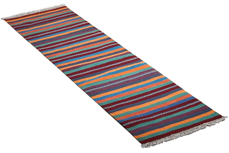 Kelim Gashgai · Handgewebt – Bunt, 194x61 cm