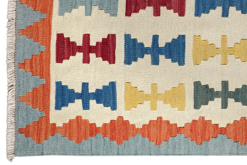 Kelim Gashgai · Handgewebt – Beige, 193x84 cm