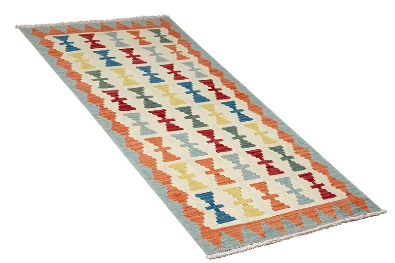 Kelim Gashgai · Handgewebt – Beige, 193x84 cm
