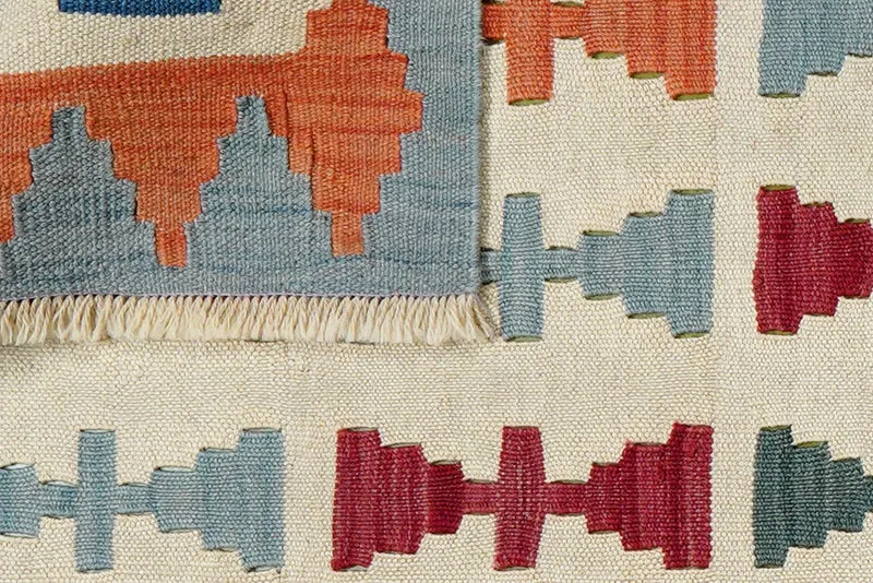 Kelim Gashgai · Handgewebt – Beige, 193x84 cm