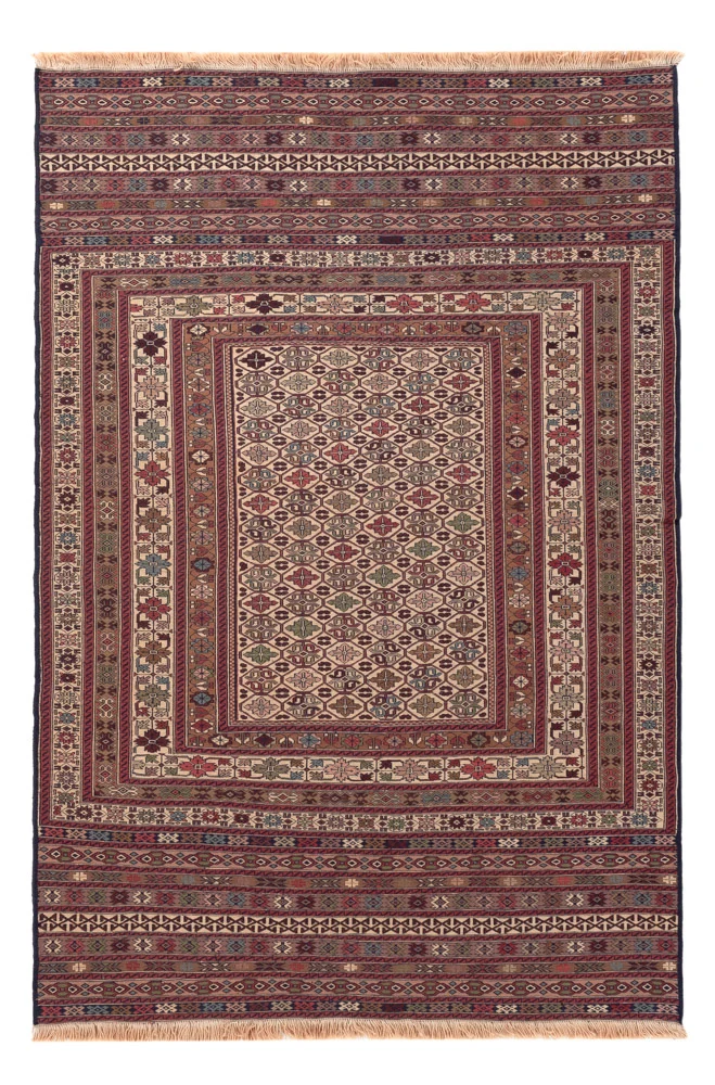 Kelim Afghan Teppich 135x200cm - mehrfarbig