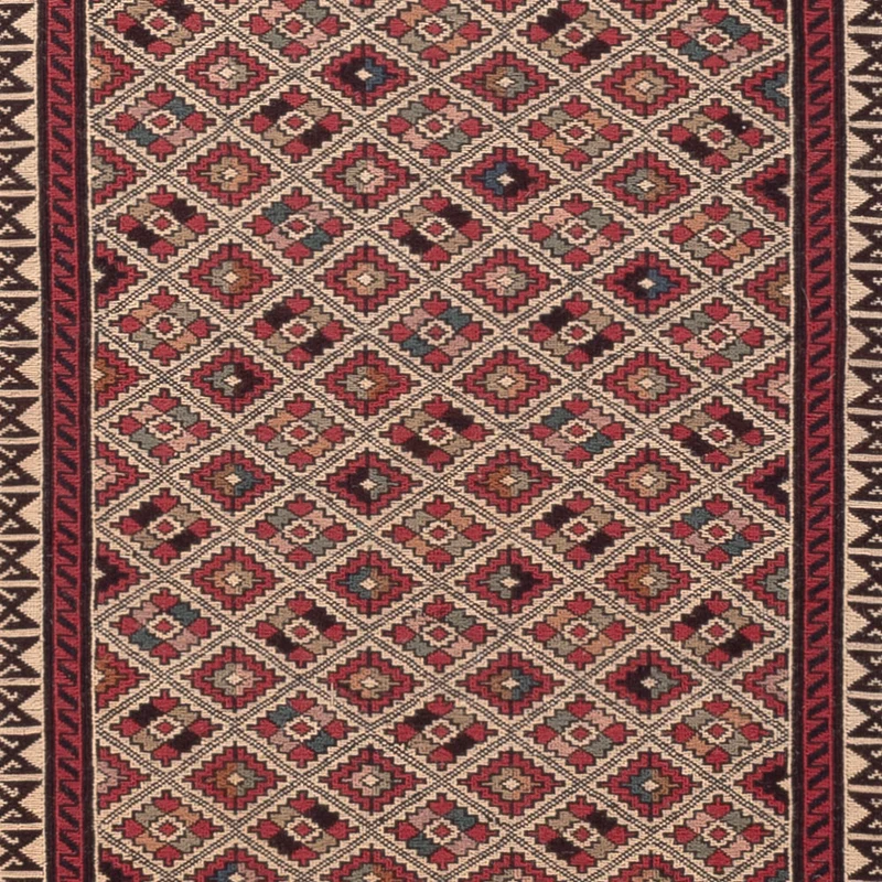 Kelim Afghan Teppich 130x204cm - mehrfarbig