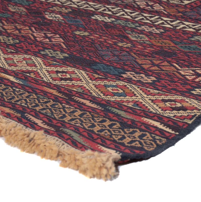 Kelim Afghan Teppich 130x204cm - mehrfarbig