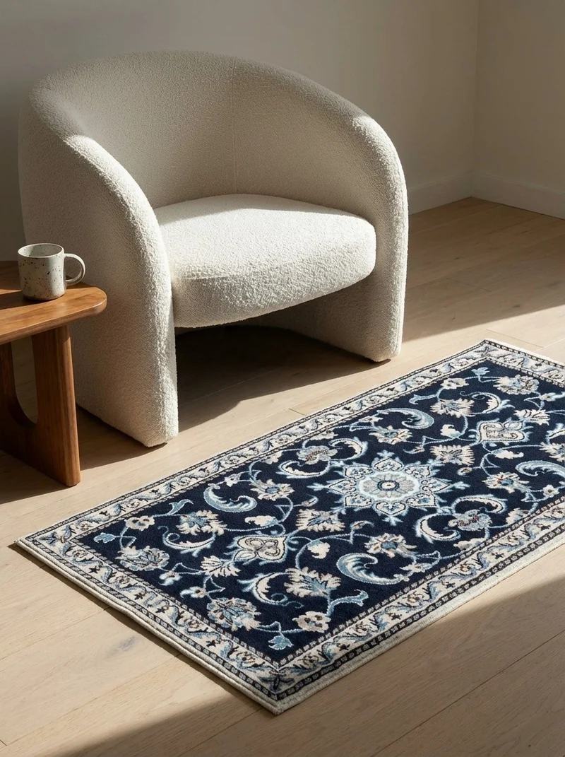 Nain 12La · Handgeknüpft – Blau, 135x68 cm