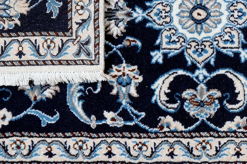Nain 12La · Handgeknüpft – Blau, 135x68 cm