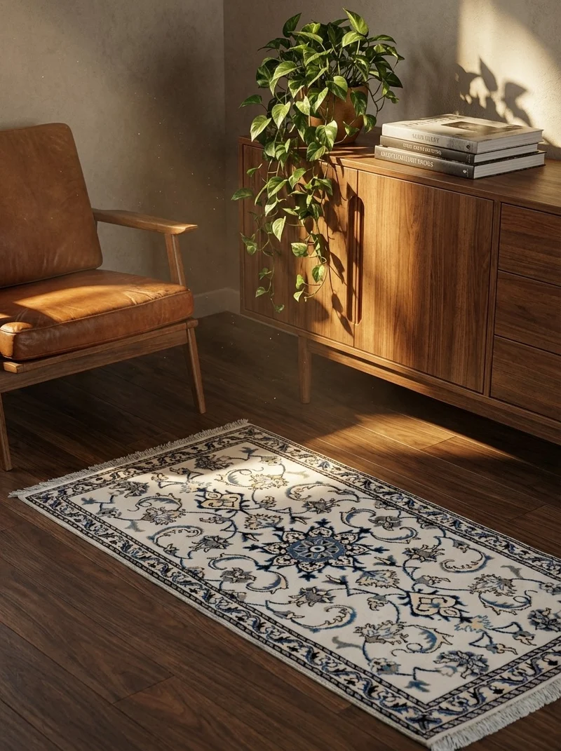 Nain 12La · Handgeknüpft – Beige, 135x71 cm