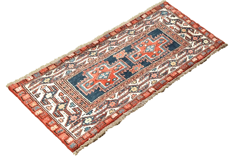 Shahsavan · Handgeknüpft – Blau, 55x109 cm