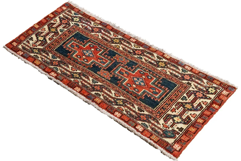 Shahsavan · Handgeknüpft – Blau, 55x109 cm