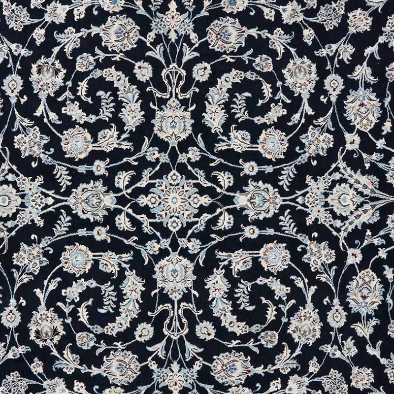 Nain 9La · Handgeknüpft – Blau, 296x203 cm