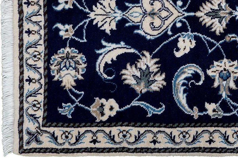 Nain 12La · Handgeknüpft – Blau, 132x66 cm