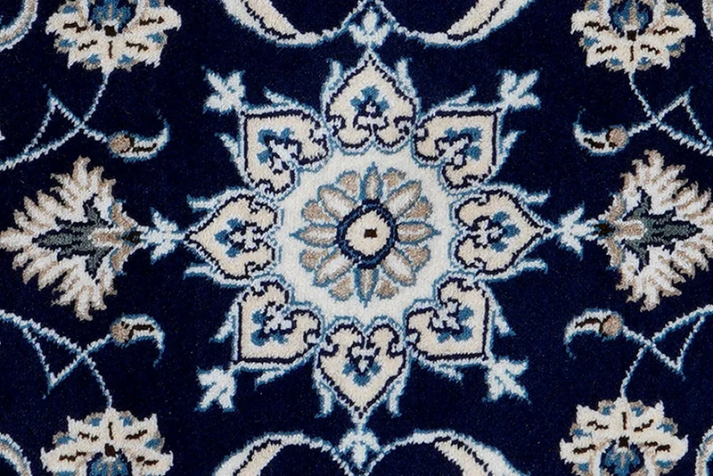 Nain 12La · Handgeknüpft – Blau, 132x66 cm