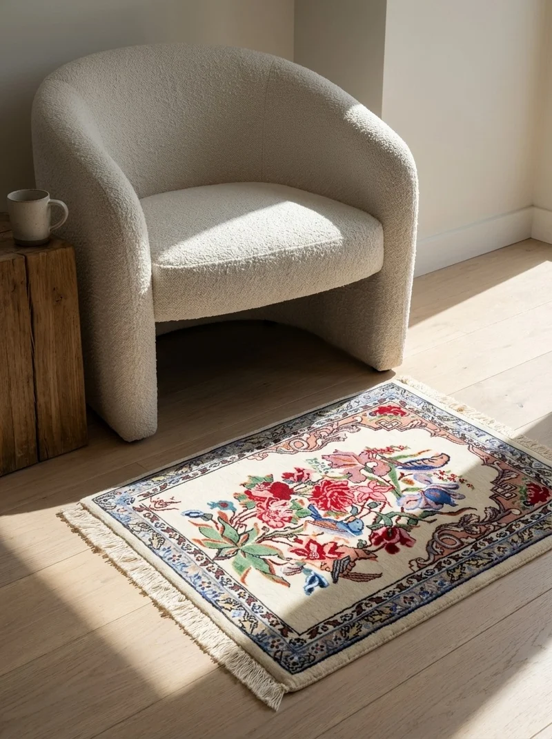 Isfahan · Handgeknüpft – Beige, 53x39 cm
