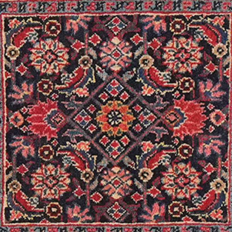 Hamadan · Handgeknüpft – Blau, 54x50 cm