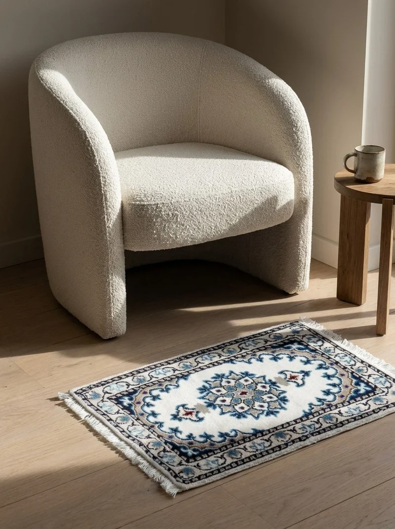 Nain 12La · Handgeknüpft – Beige, 59x37 cm