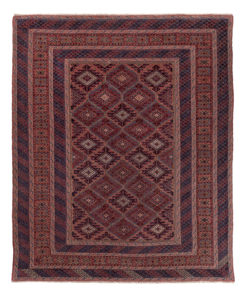 Kelim Afghan Teppich 150x187cm - mehrfarbig