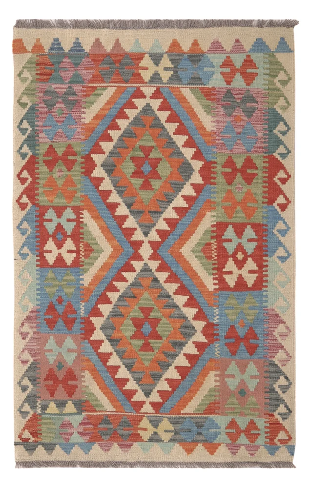 Kelim Maimene Teppich 86x132cm - mehrfarbig