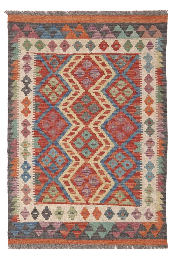 Kelim Maimene Teppich 83x124cm - mehrfarbig