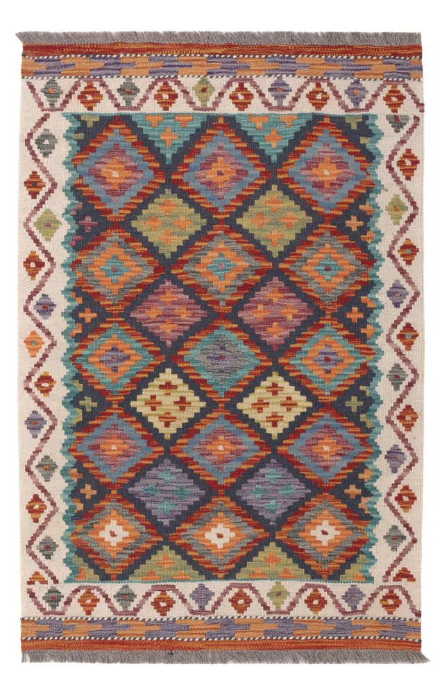 Kelim Maimene Teppich 82x124cm - mehrfarbig