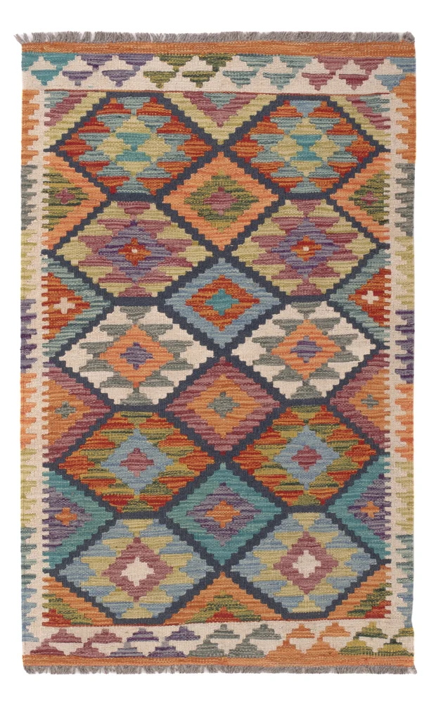 Kelim Maimene Teppich 83x130cm - mehrfarbig