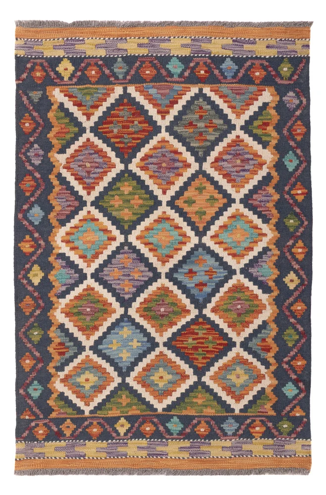 Kelim Maimene Teppich 87x126cm - mehrfarbig