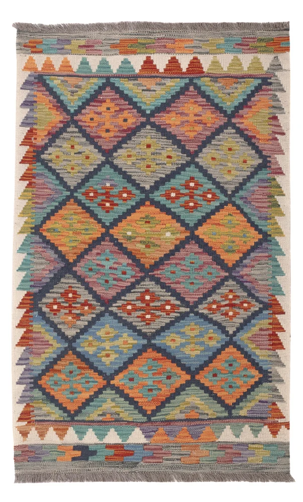 Kelim Maimene Teppich 78x131cm - mehrfarbig