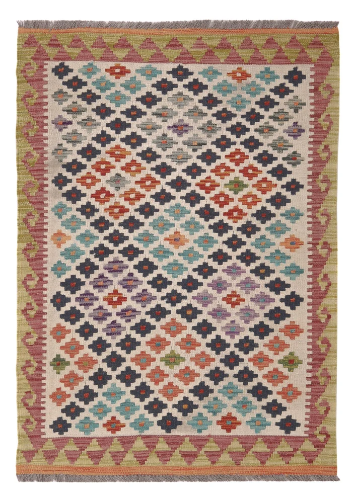 Kelim Maimene Teppich 87x126cm - mehrfarbig