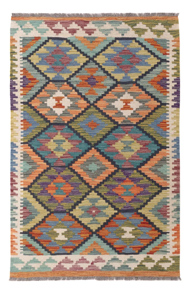 Kelim Maimene Teppich 81x124cm - mehrfarbig
