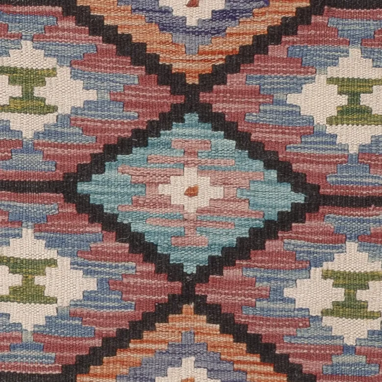 Kelim Teppich - Splash quadratisch - 101 x 102 cm - mehrfarbig