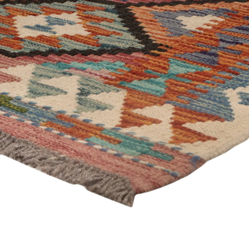 Kelim Teppich - Splash quadratisch - 101 x 102 cm - mehrfarbig